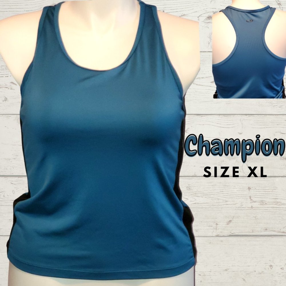 Champion Womens Blue XL Racerback Activewear Shirt
